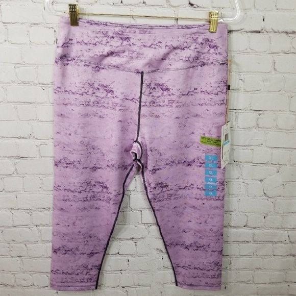 Earth Yoga Pants - Earth Yoga Organic capri pants Leggings Purple XL